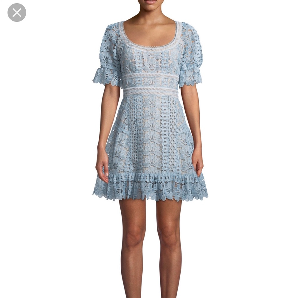 sachin and babi light blue dress Self-portrait pink chiffon tiered midi dress